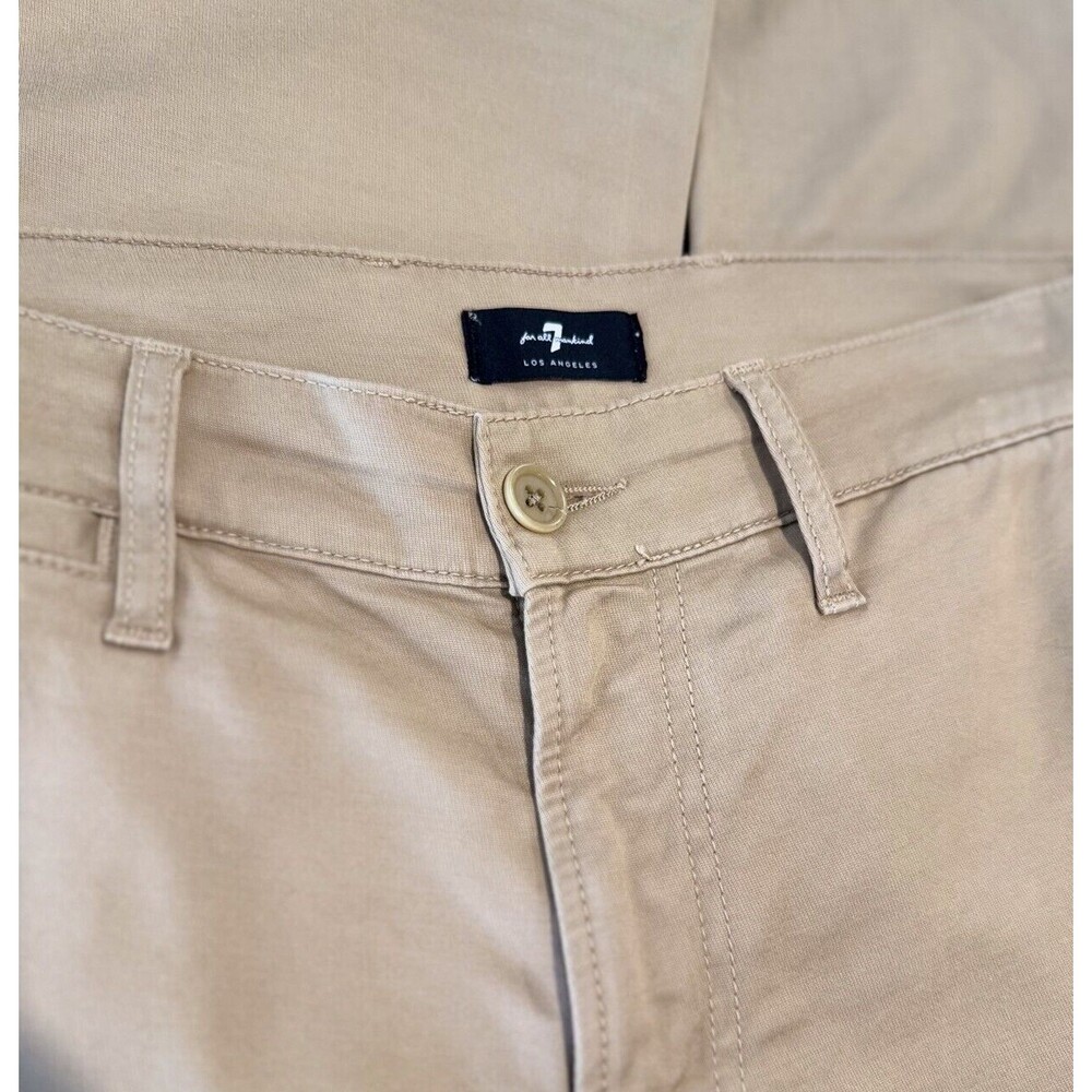 7 For All Mankind Mens Pants Brown Chino Straight Leg Flat Front Classic 32x29 - Picture 3 of 12